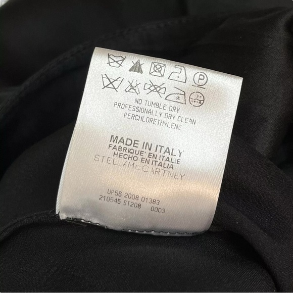 Stella McCartney Italy Draped Silk One Shoulder Cocktail Dress Black 40 US 4/6 - Picture 9 of 10